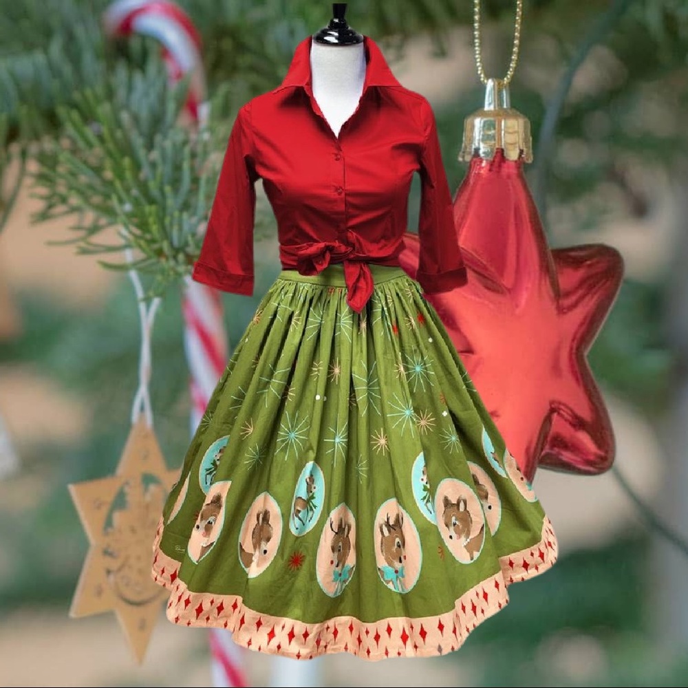 Dropped Price! Rudolph & Family Holiday Skirt - Picture 6 of 16